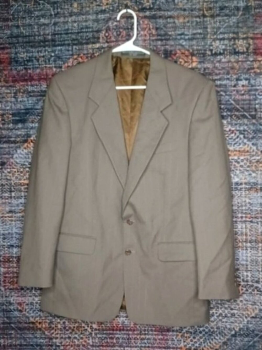 Dario Di Napoli mens brown blue pinstripe 100% wool 2 button blazer 38R EUC